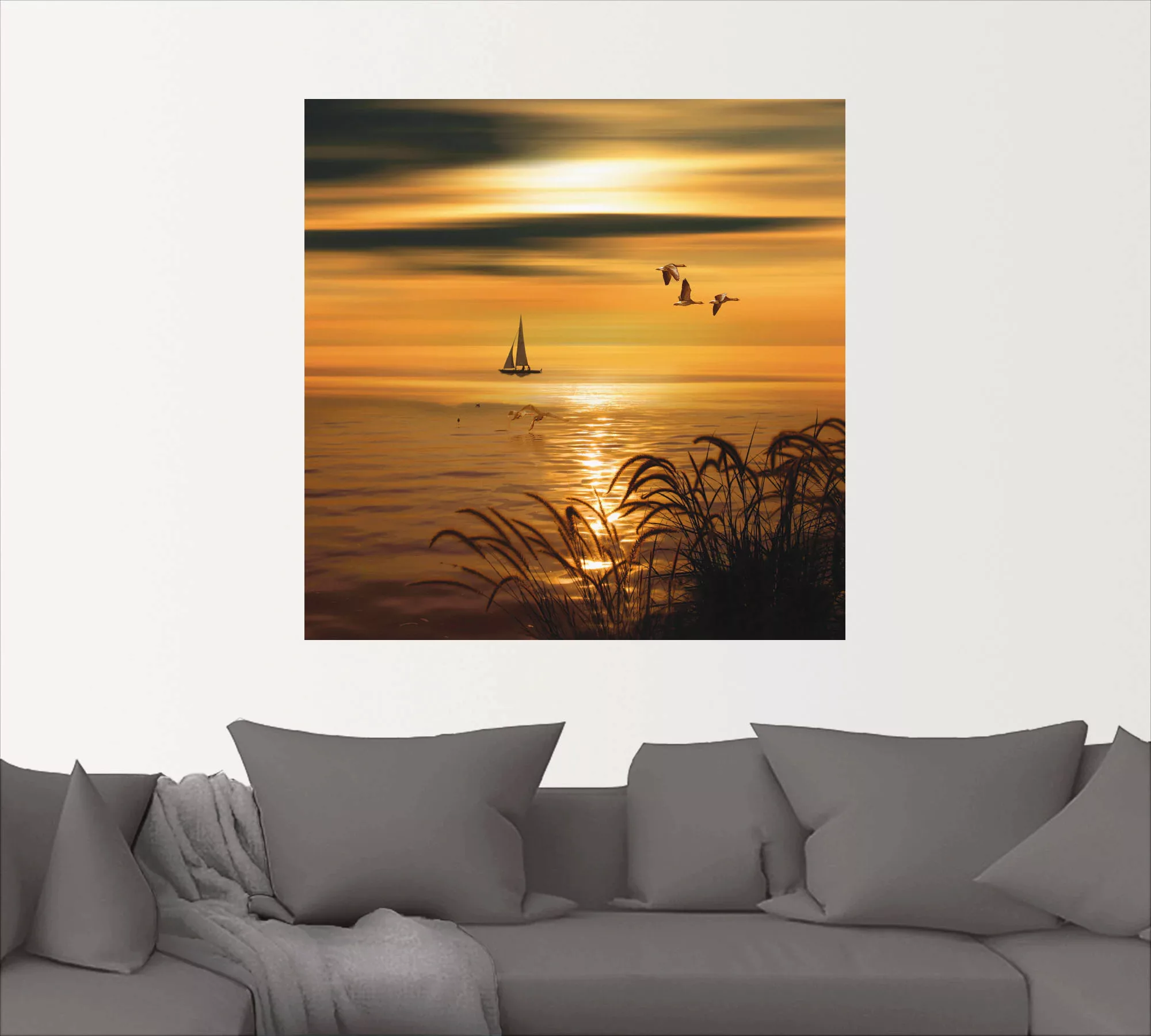 Artland Wandbild "Goldene See Impressionen", Gewässer, (1 St.), als Leinwan günstig online kaufen