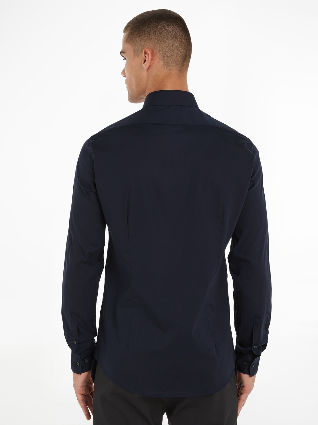 Calvin Klein Businesshemd "POPLIN STRETCH SLIM SHIRT", mit Kentkragen, Logo günstig online kaufen