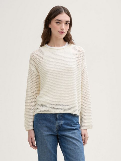 TOM TAILOR Denim Strickpullover Pullover mit Lochmuster günstig online kaufen