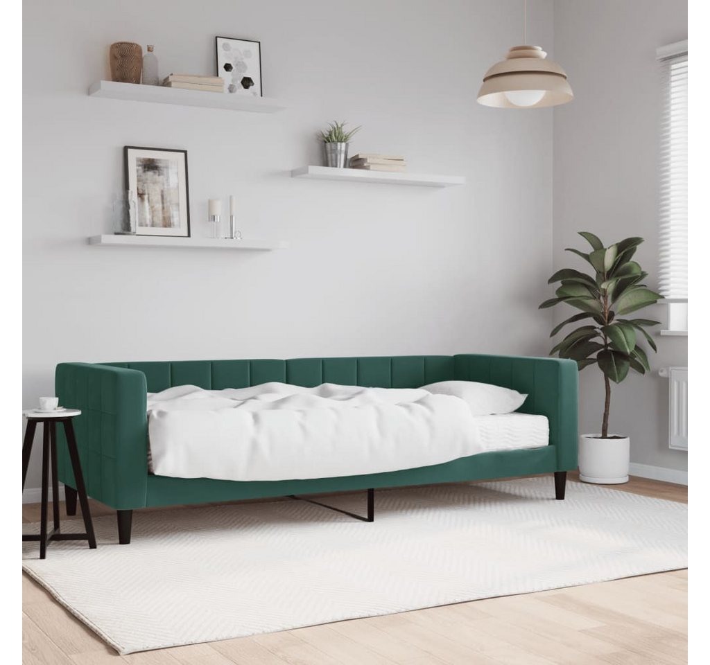 vidaXL Gästebett Gästebett Tagesbett mit Matratze Dunkelgrün 80x200 cm Samt günstig online kaufen