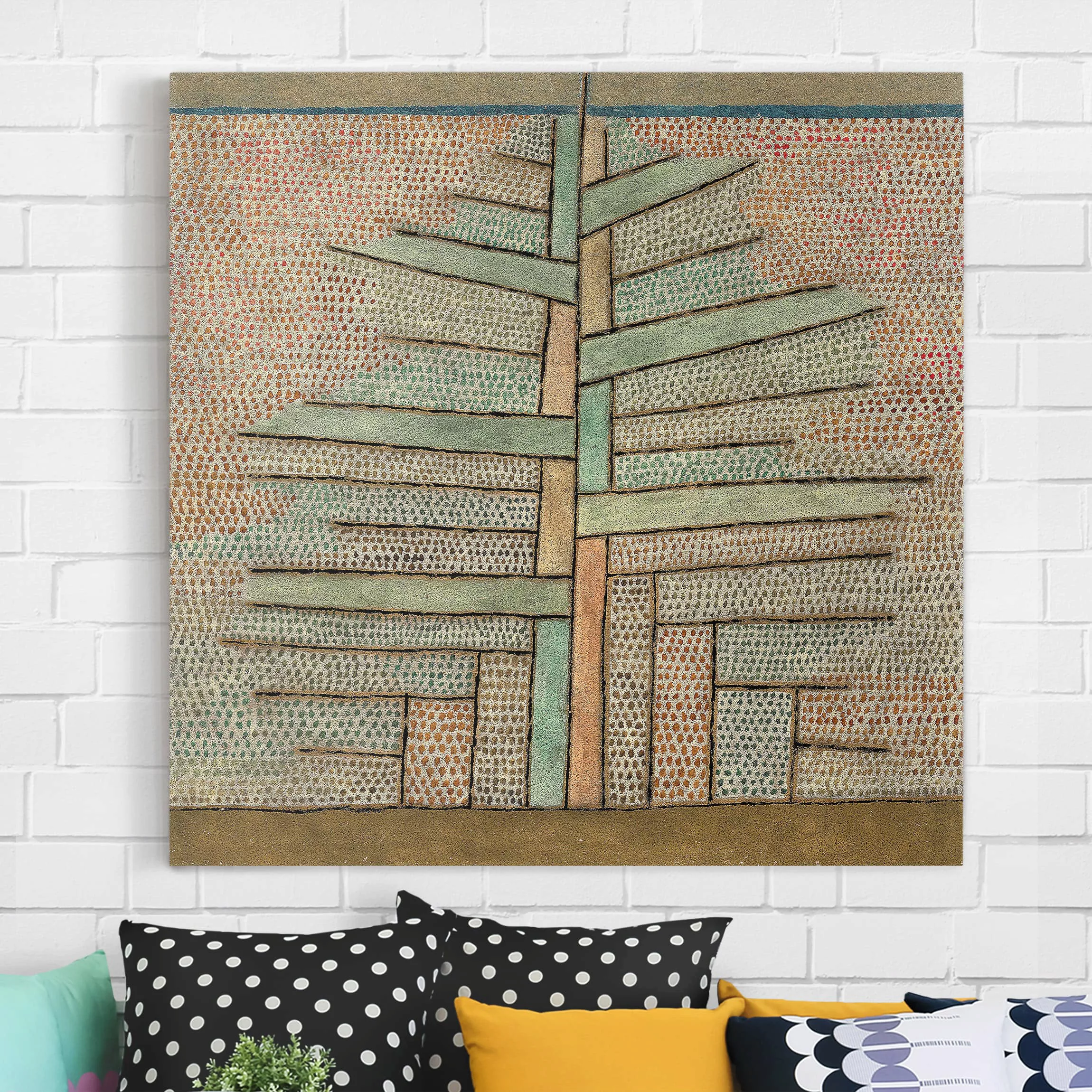 Leinwandbild Kunstdruck - Quadrat Paul Klee - Kiefer günstig online kaufen