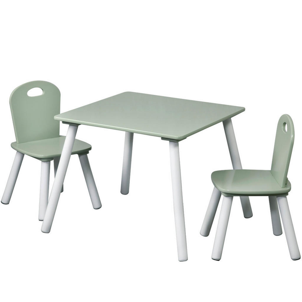 Kesper Kindertisch mit zwei Stühlen mint Spanplatte B/H/L: ca. 55x45x55 cm günstig online kaufen
