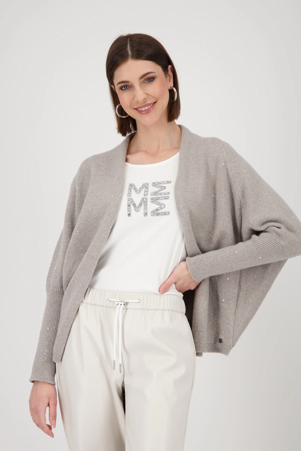 Monari Strickcape "Jacke Stricküberwurf", Mit Rundhalsausschnitt günstig online kaufen