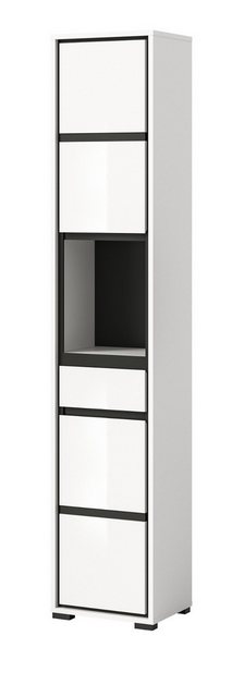 Inn.Furn Hochschrank Malik (Badschrank weiß Hochglanz und grau, 2-türig, 35 günstig online kaufen