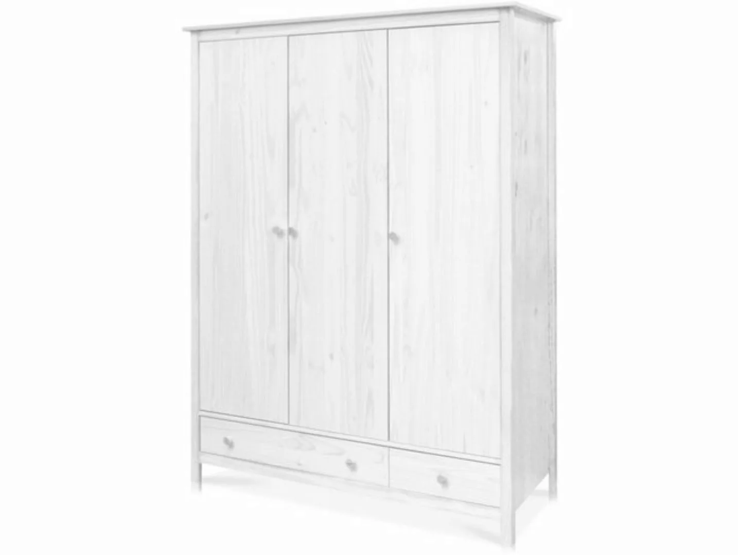 Moebel-Eins Kleiderschrank TOBINO Kleiderschrank 3trg, Material Massivholz, günstig online kaufen