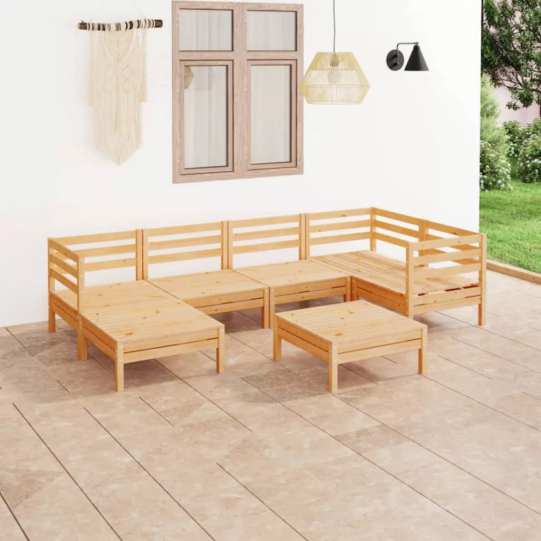 7-tlg. Garten-lounge-set Massivholz Kiefer günstig online kaufen