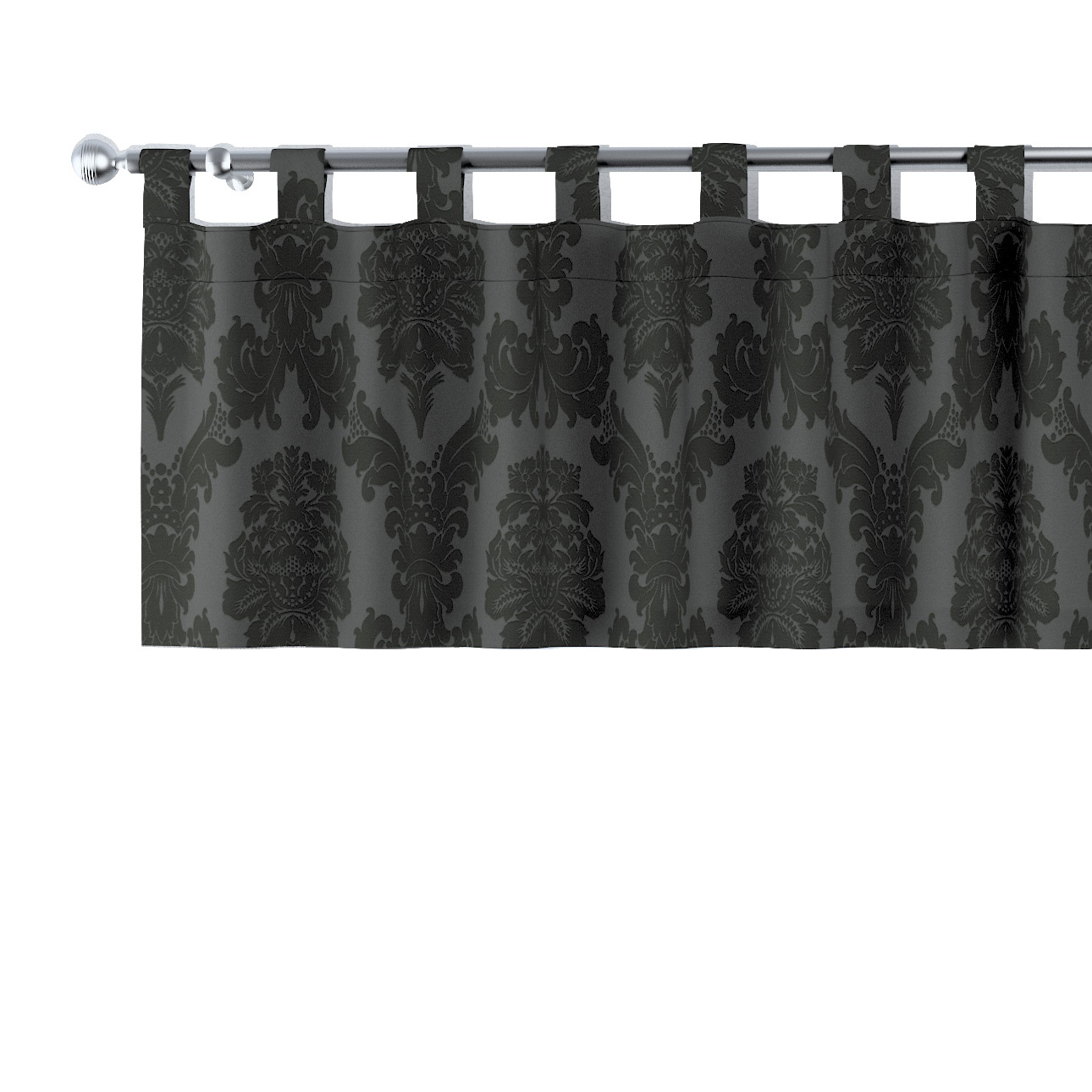 Kurzgardine mit Schlaufen, schwarz, 390 x 40 cm, Damasco (613-32) günstig online kaufen