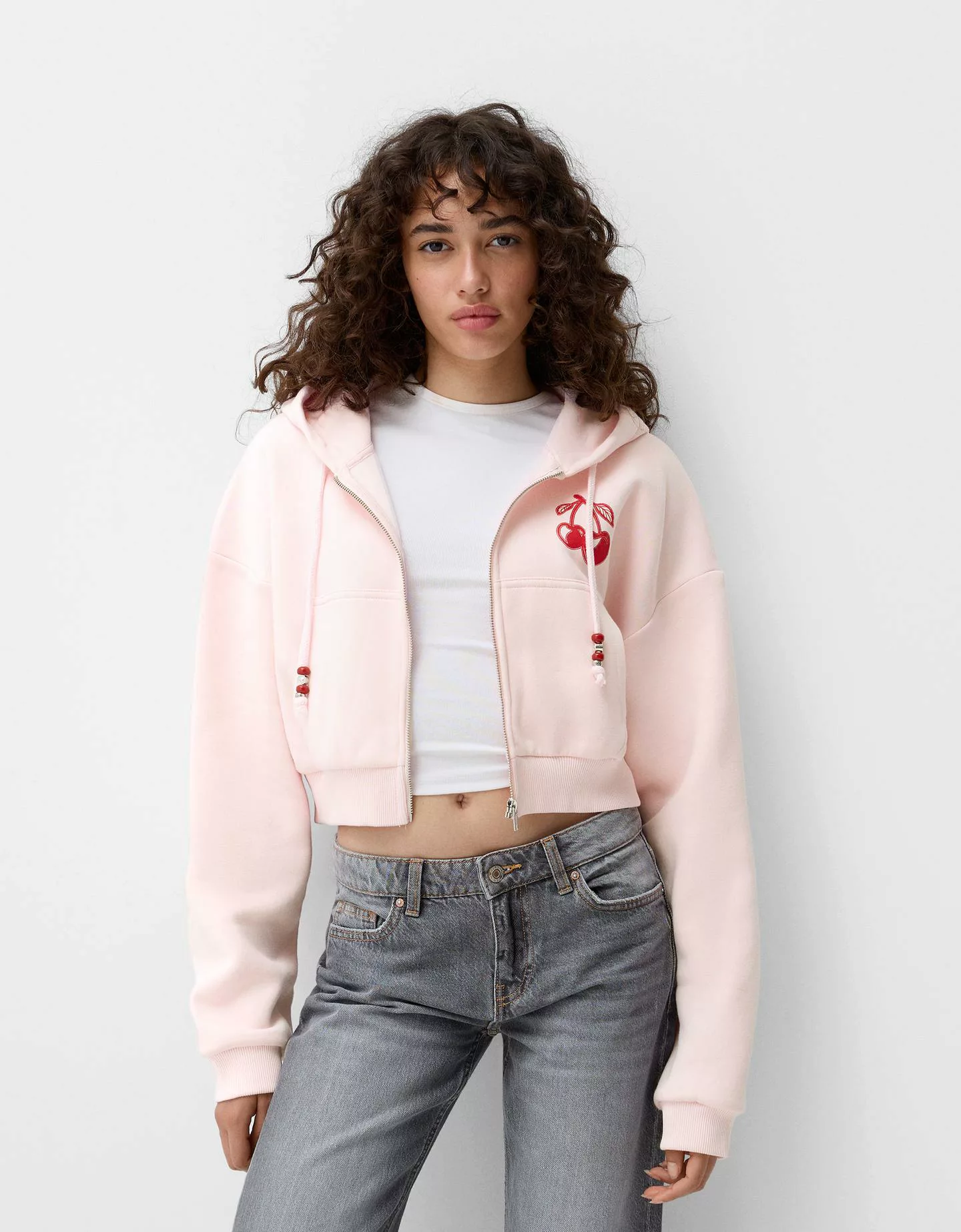 Bershka Hoodie Mit Print Damen M Rosa günstig online kaufen