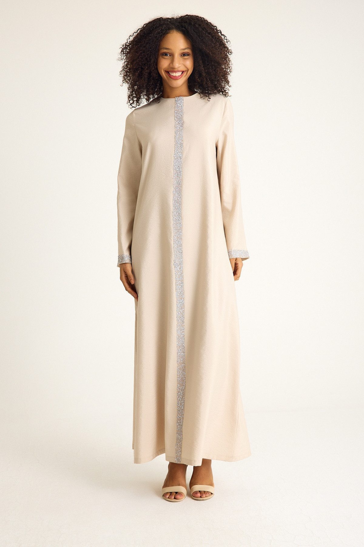 fashionshowcase Tunikakleid Damen Abaya mit Glitzerdetails günstig online kaufen