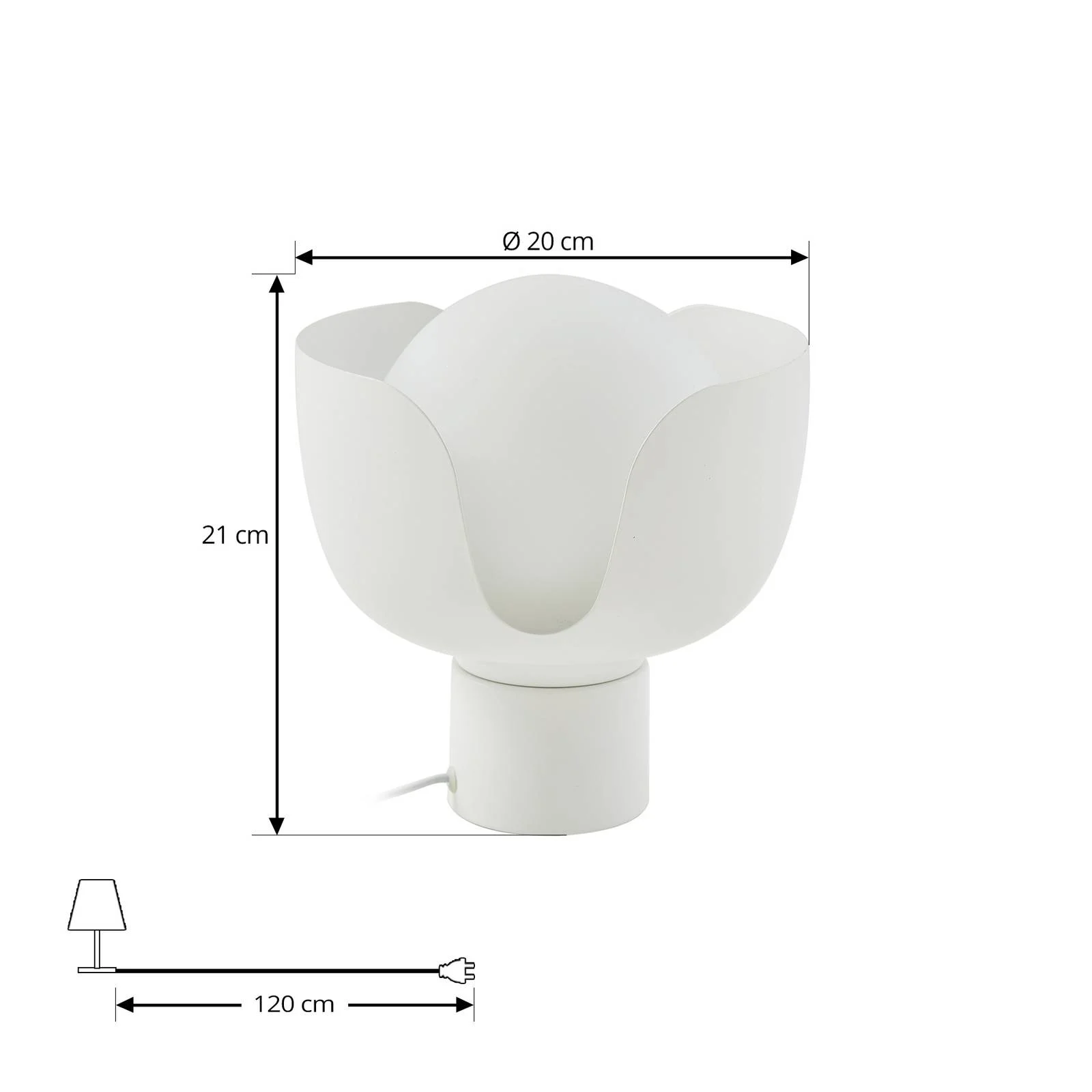 Lindby Tischleuchte Fiora, beige, Glas, Metall, Ø 20 cm günstig online kaufen