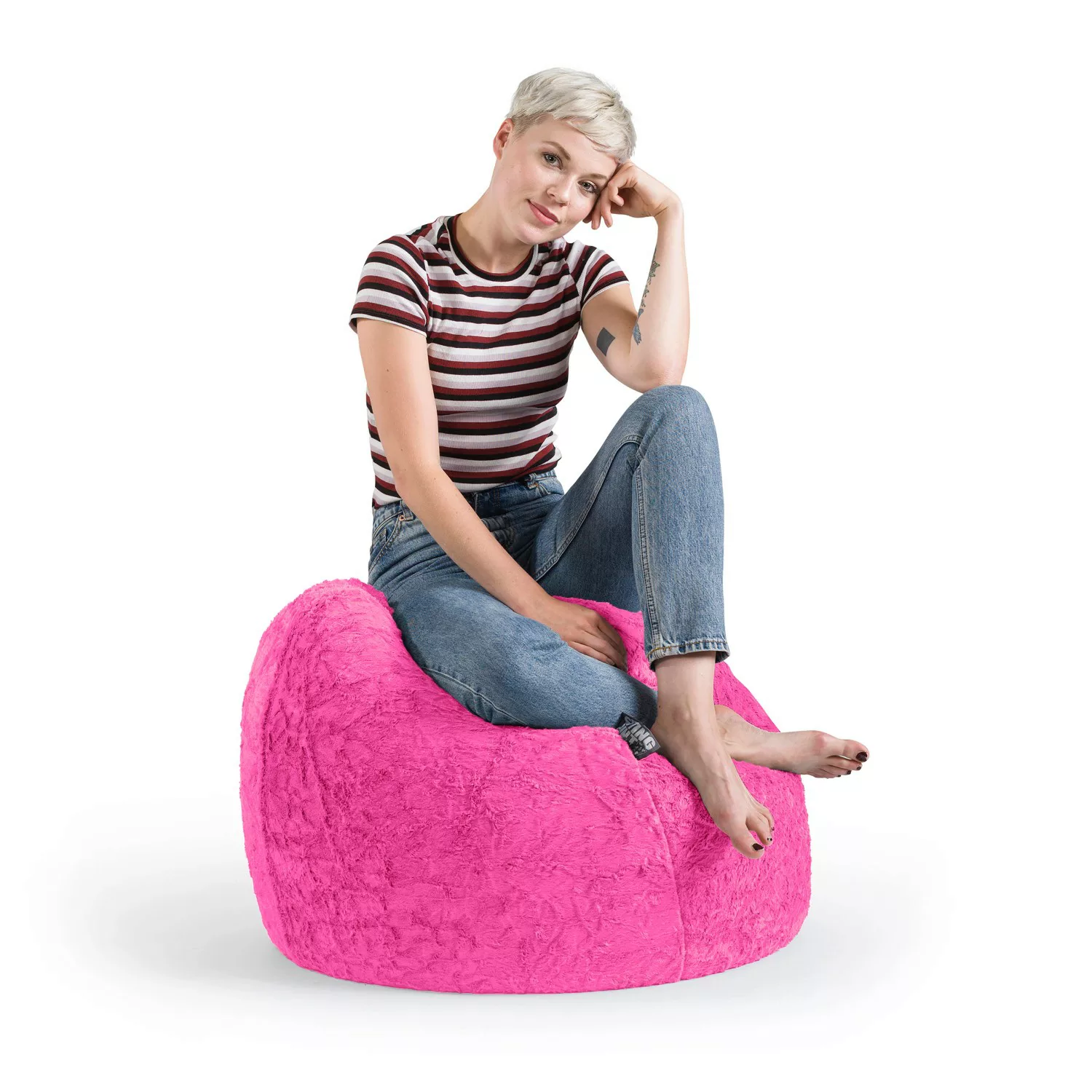 Sitting Point Sitzsack Fluffy 220 l Pink günstig online kaufen