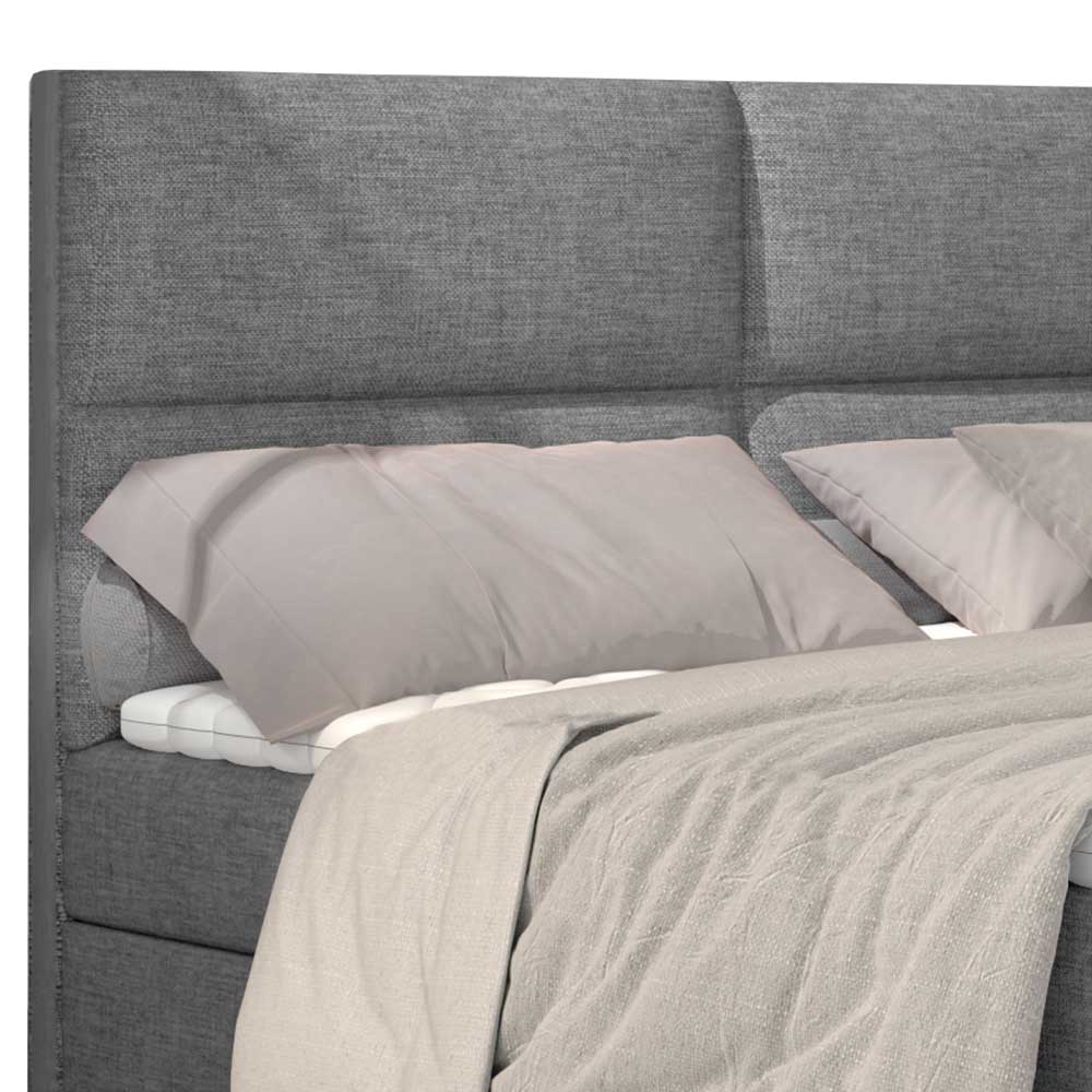 Stoffbett Doppelbett in Grau aus Webstoff günstig online kaufen