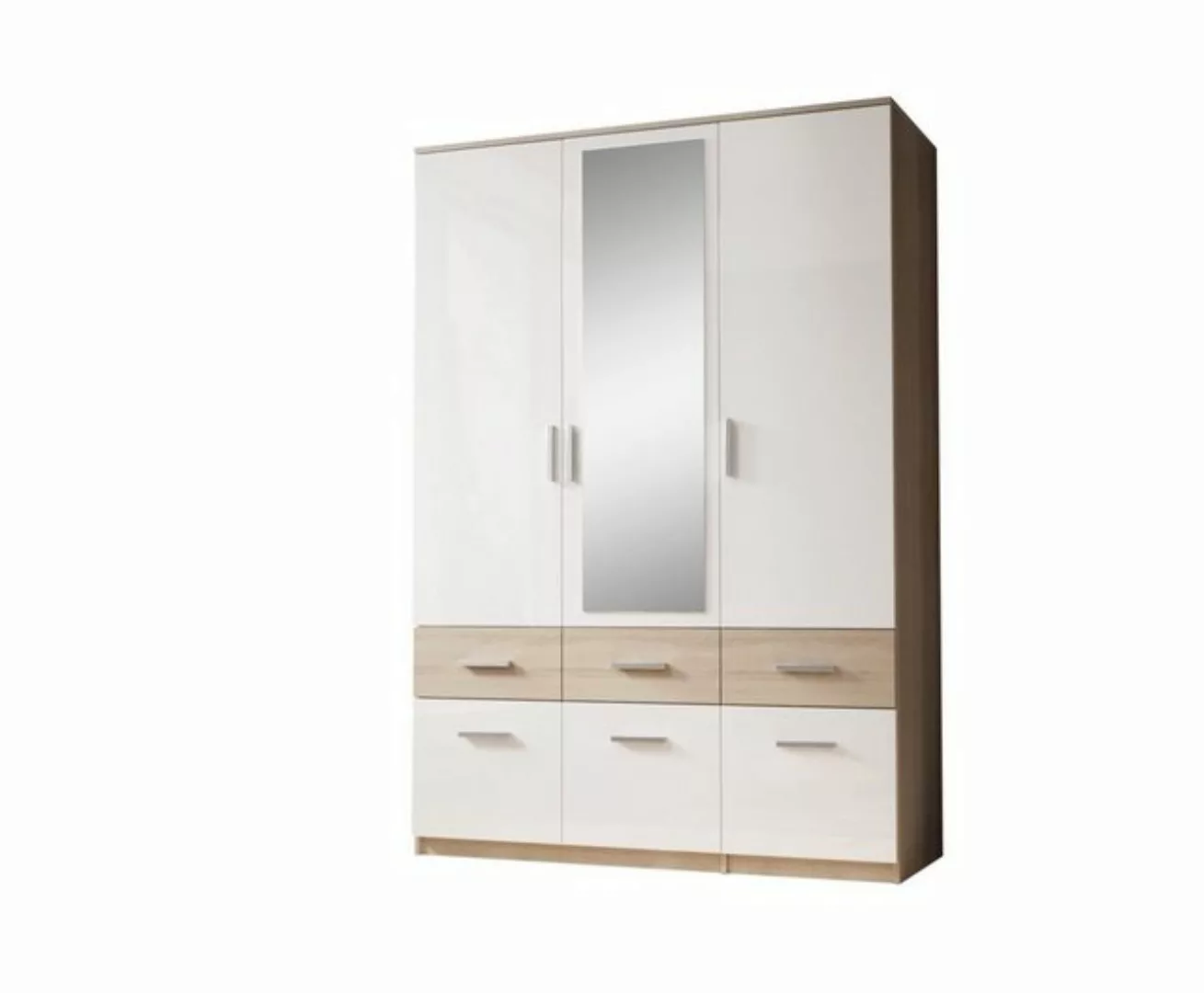 möbelando Kleiderschrank Box (BxHxT: 135x198x55 cm) in Sonoma Eiche / Weiß günstig online kaufen