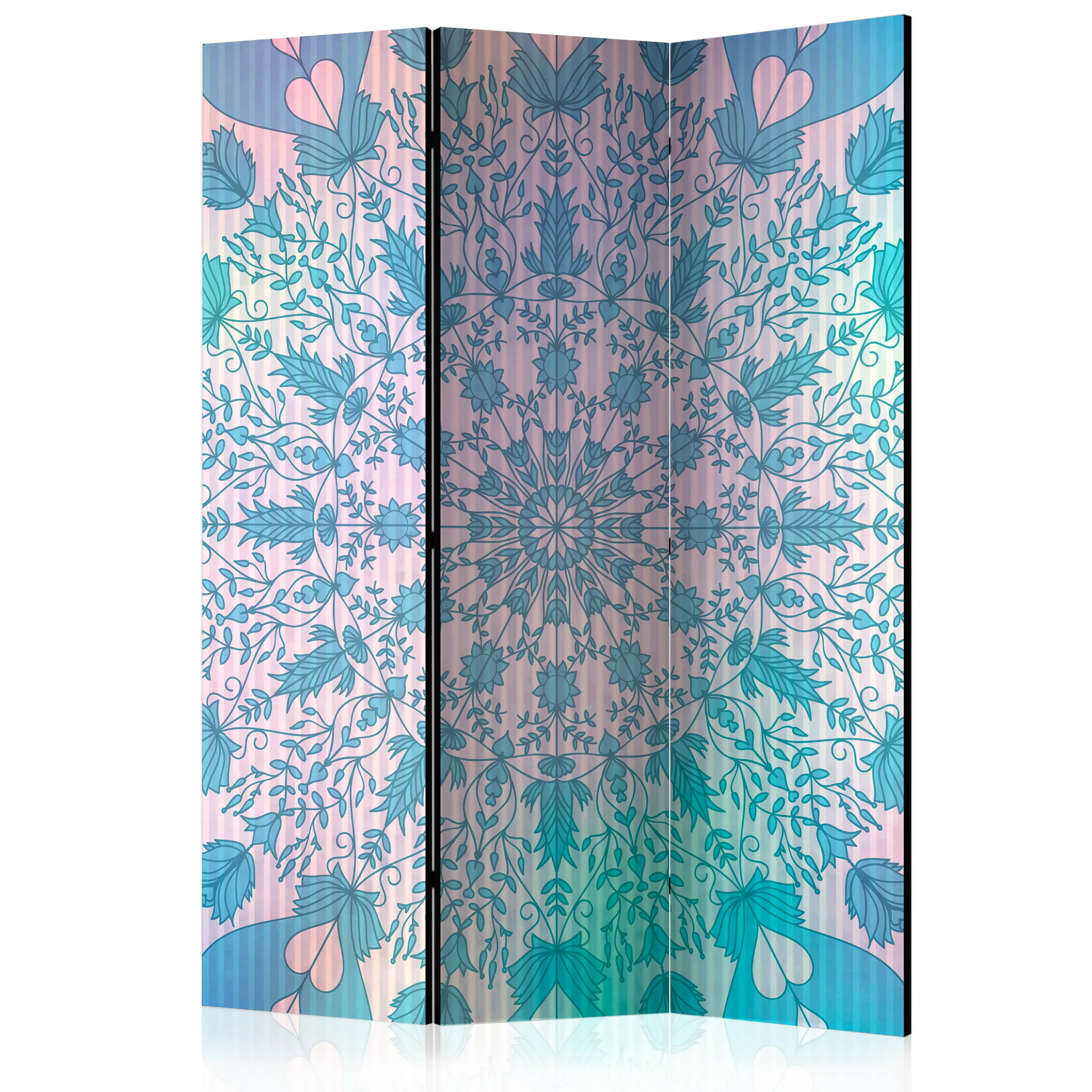 3-teiliges Paravent - Girly Mandala (blue) [room Dividers] günstig online kaufen