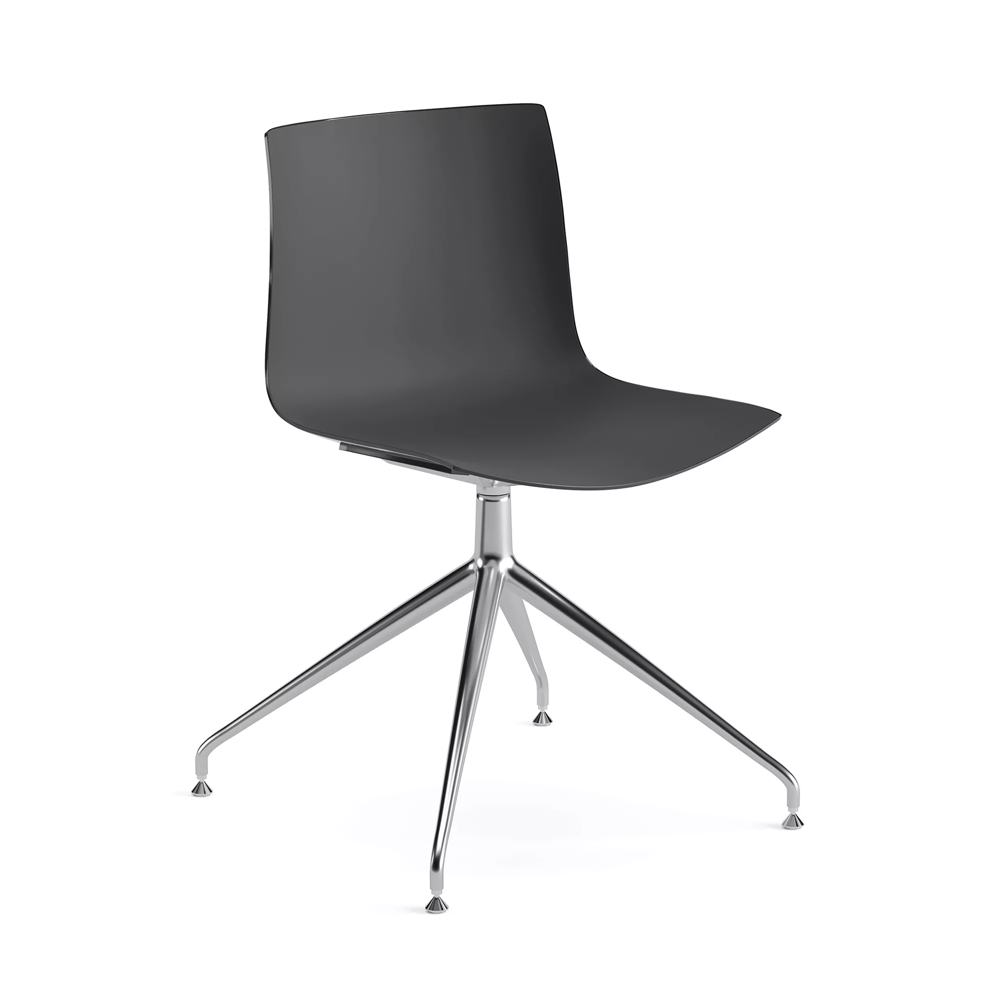 Arper - Catifa 46 0368 Stuhl einfarbig mit Sternfuß - schwarz/Außenschale g günstig online kaufen