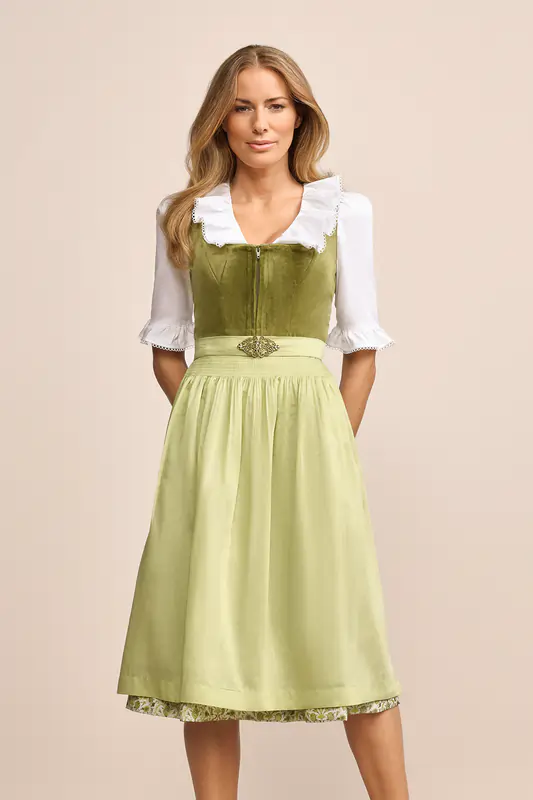 KRÜGER COLLECTION Dirndl Midi Dirndl mit Samtmieder günstig online kaufen