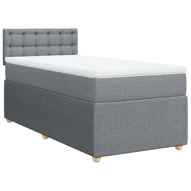 vidaXL Bett Boxspringbett mit Matratze Hellgrau 80x200 cm Stoff günstig online kaufen