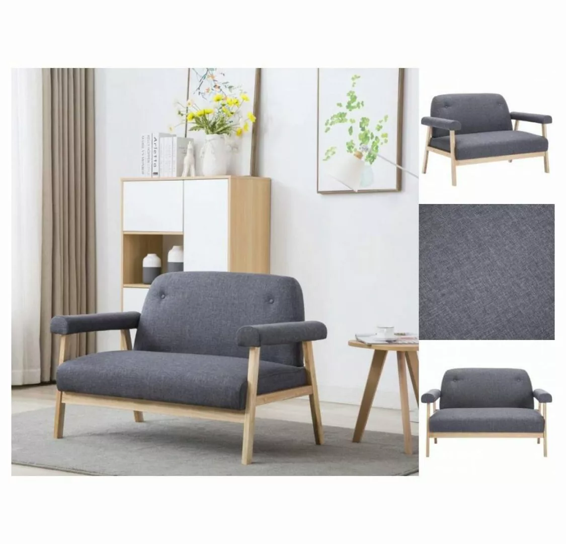 vidaXL Sofa 2-Sitzer-Sofa Stoff Dunkelgrau Couch günstig online kaufen