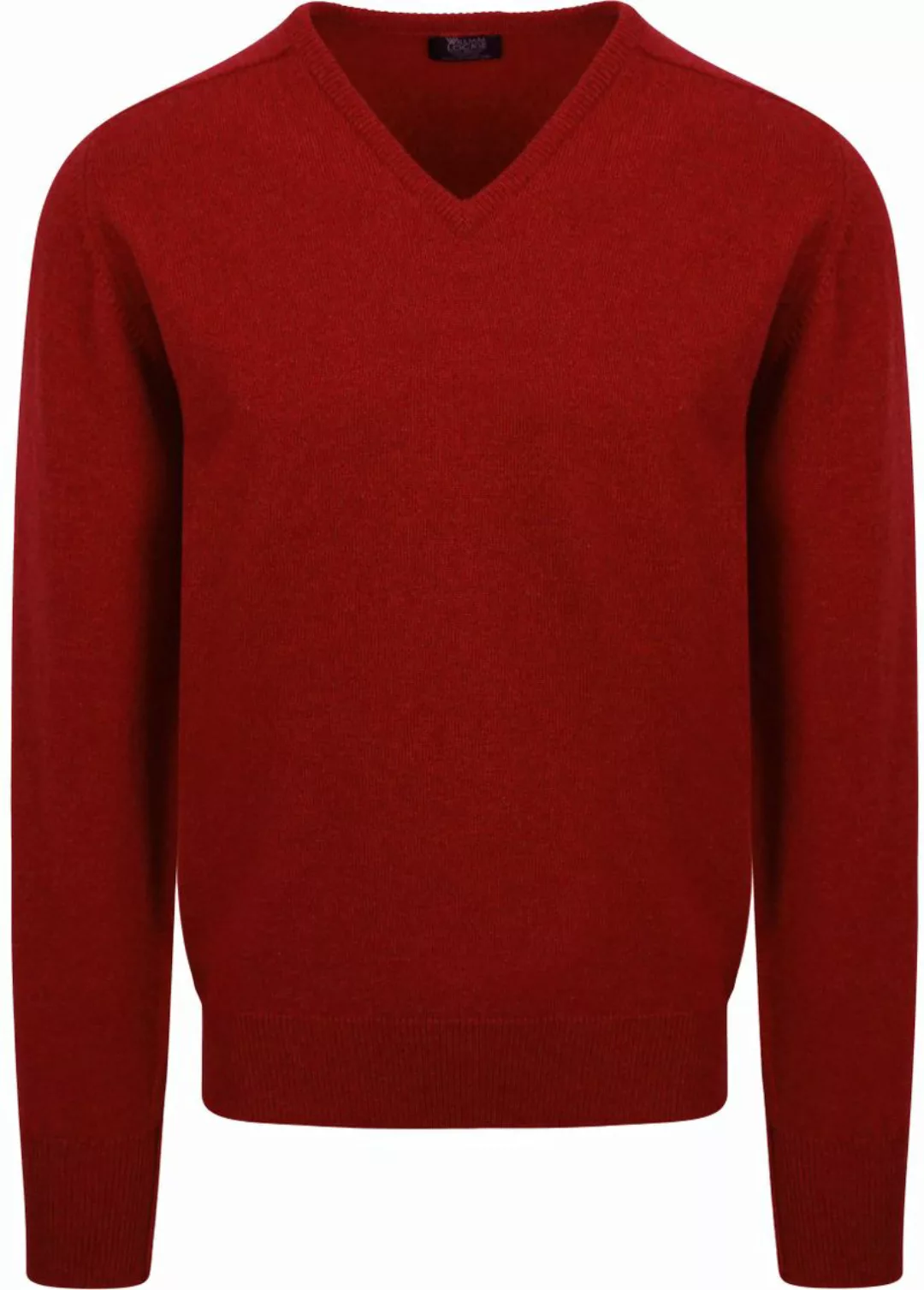 William Lockie V-Auschnitt Pullover Lammwolle Bordeaux  - Größe L günstig online kaufen