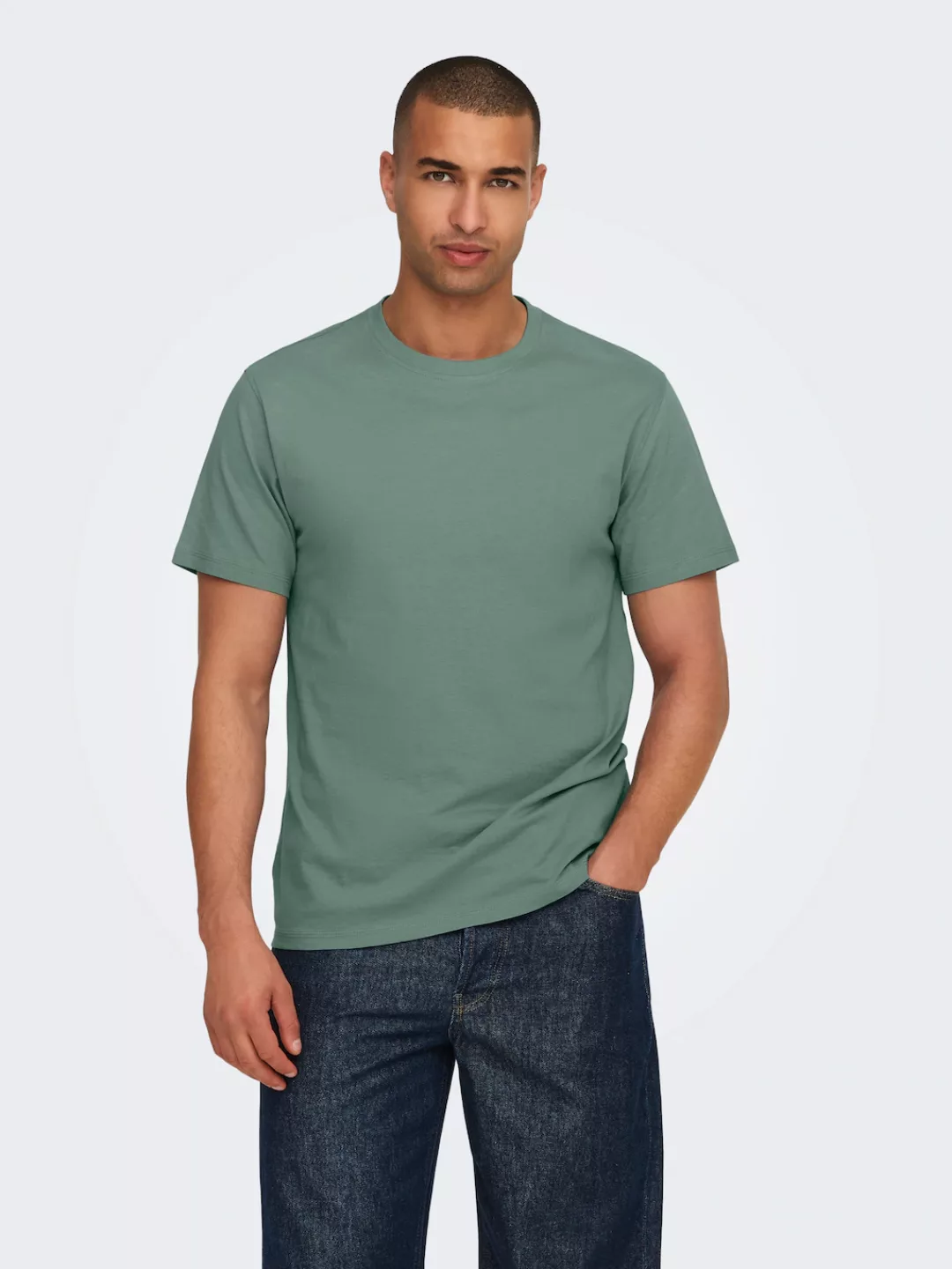 ONLY & SONS Rundhalsshirt "ONSMAX LIFE REG SS STITCH TEE" günstig online kaufen