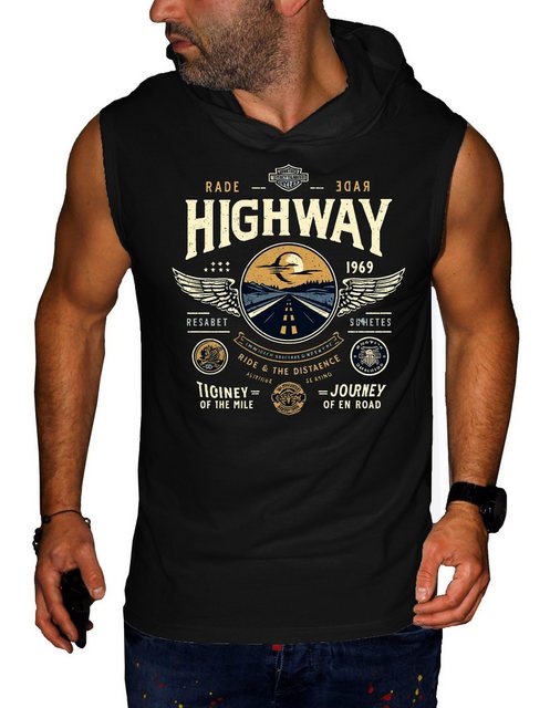 RMK Tanktop Herren Shirt Muskelshirt Gym Ärmellos mit Highway Motorrad aus günstig online kaufen