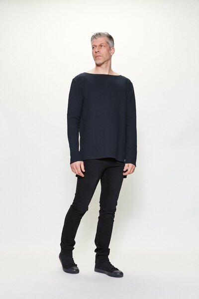Pullover Ripp Schwarz günstig online kaufen