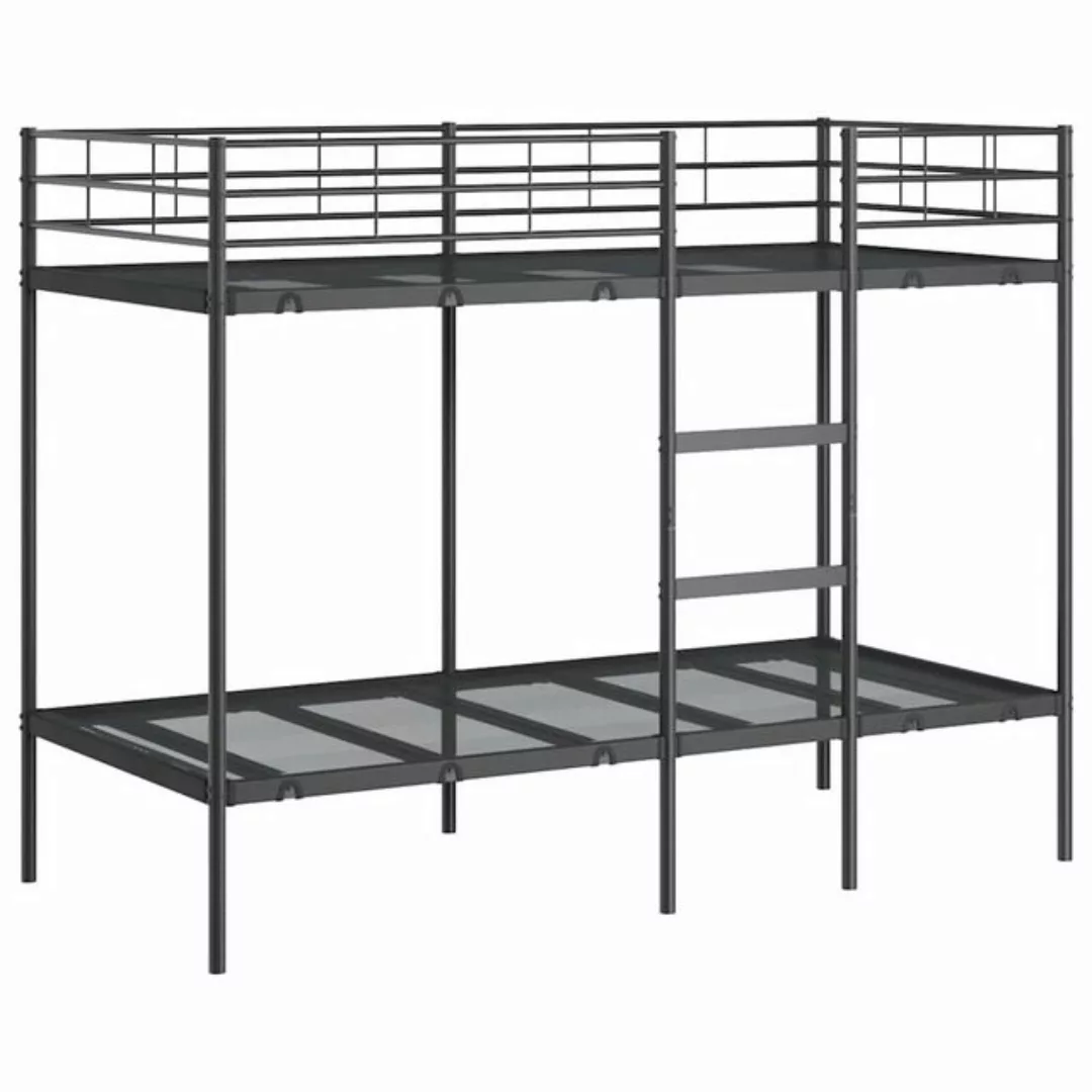 vidaXL Bett Etagenbett ohne Matratze Schwarz 100x190 cm Stahl günstig online kaufen