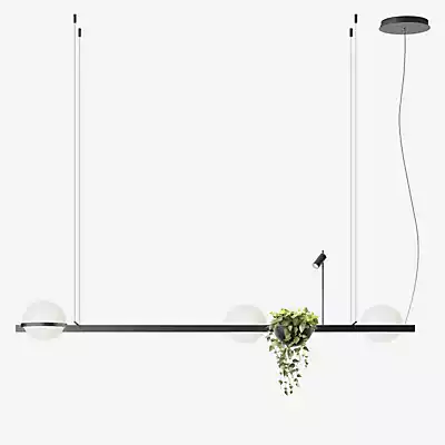 Vibia Palma Pendelleuchte LED linear - 4-flammig, graphit - Casambi günstig online kaufen