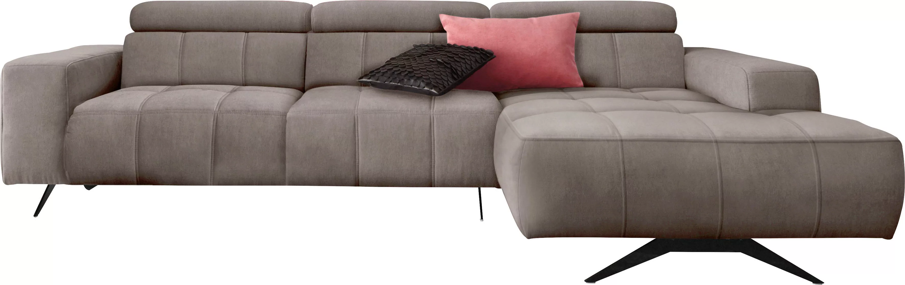 DOMO collection Ecksofa »Trento L-Form«, wahlweise mit Kopfteilverstellung, günstig online kaufen