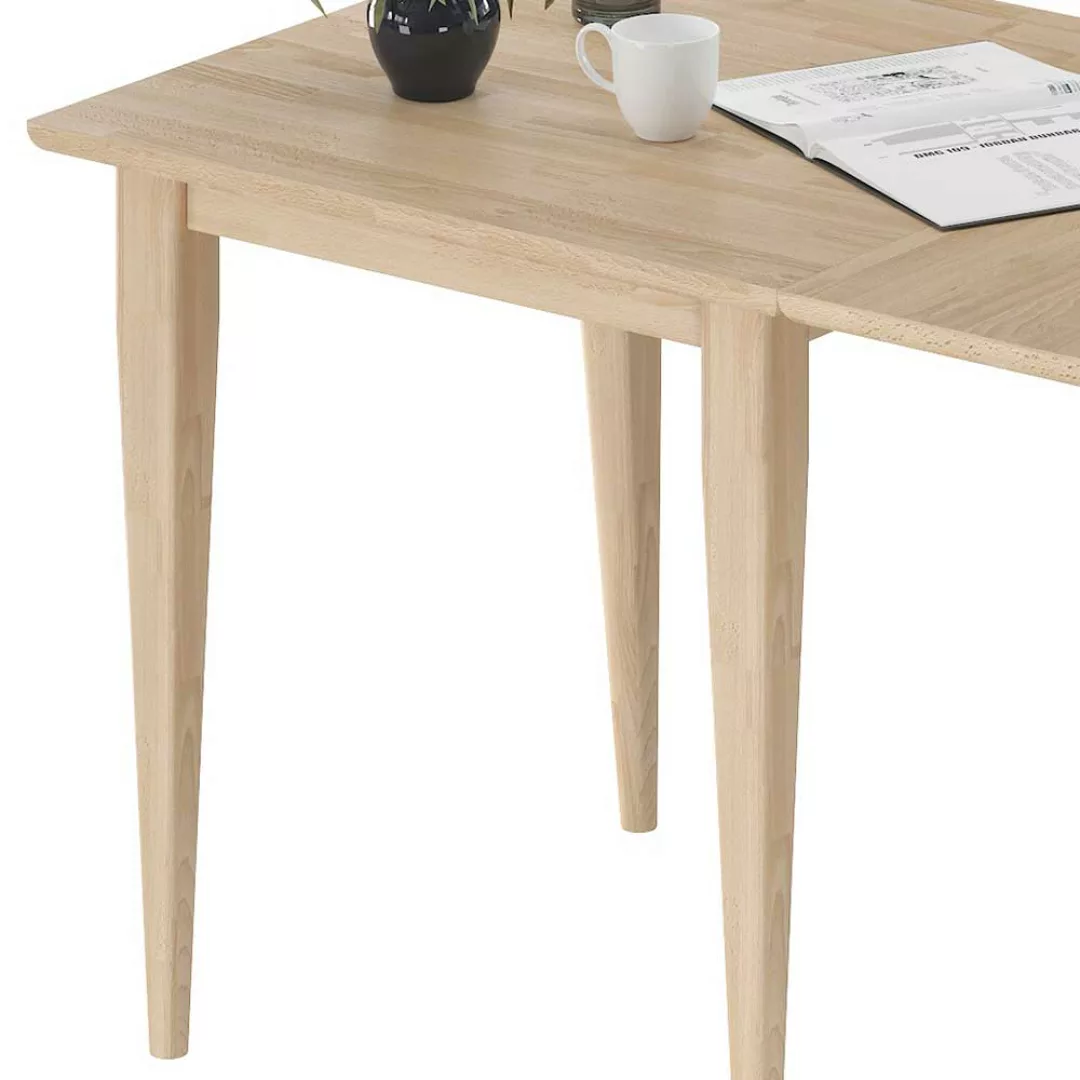 Echtholzesstisch in Eiche Bianco massiv geölt Skandi Design günstig online kaufen