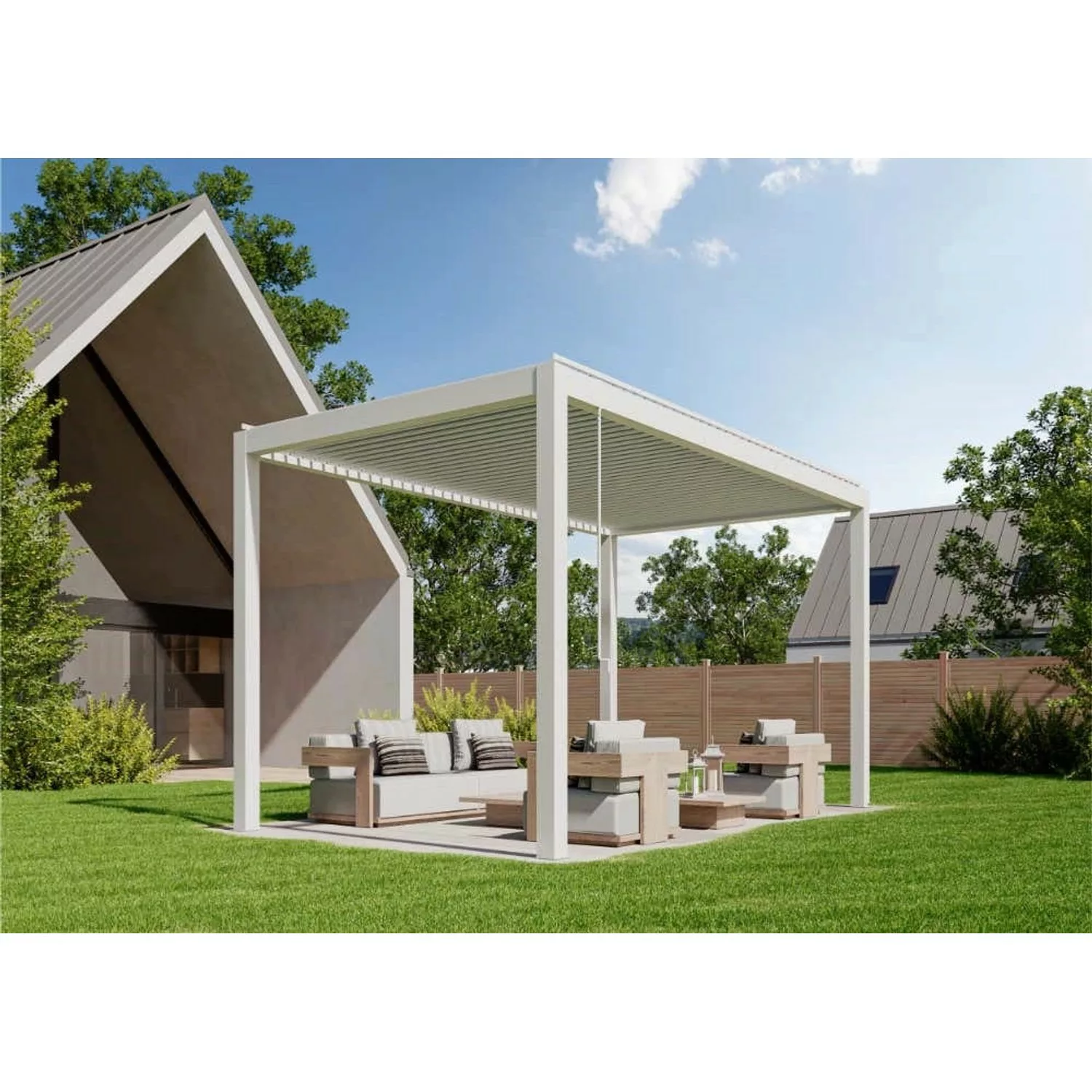 Huun Pergola Piano in Weiß 500 x 300 cm günstig online kaufen