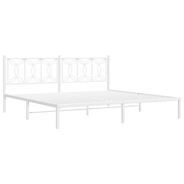 vidaXL Bett Bettgestell mit Kopfteil Metall Weiß 200x200 cm günstig online kaufen