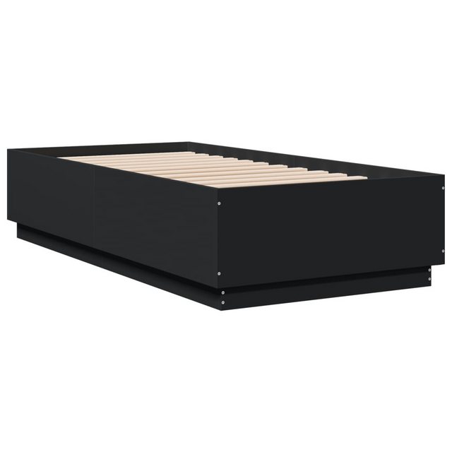 vidaXL Bett Bettgestell mit LED Grau Sonoma 75x190 cm Holzwerkstoff günstig online kaufen