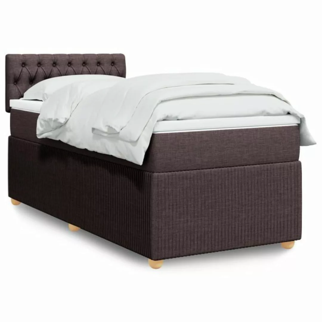 vidaXL Boxspringbett, Boxspringbett mit Matratze Dunkelbraun 100x200 cm Sto günstig online kaufen