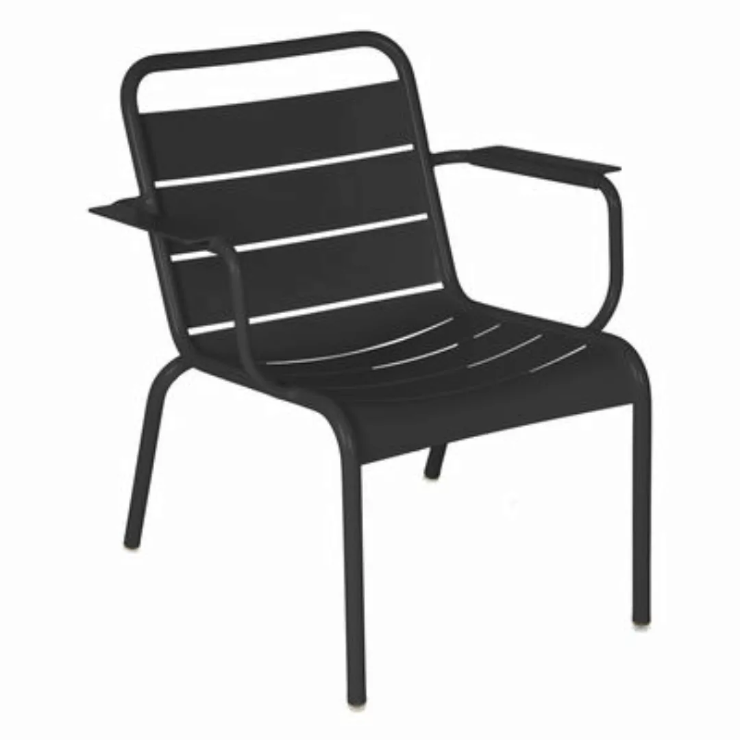 Lounge-Sessel Luxembourg metall schwarz / Niedrige Sitzfläche - Fermob - Sc günstig online kaufen