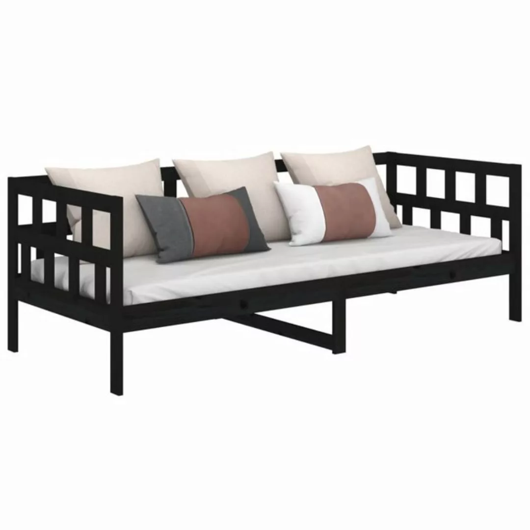 vidaXL Bett Tagesbett Schwarz Massivholz Kiefer 90x190 cm günstig online kaufen