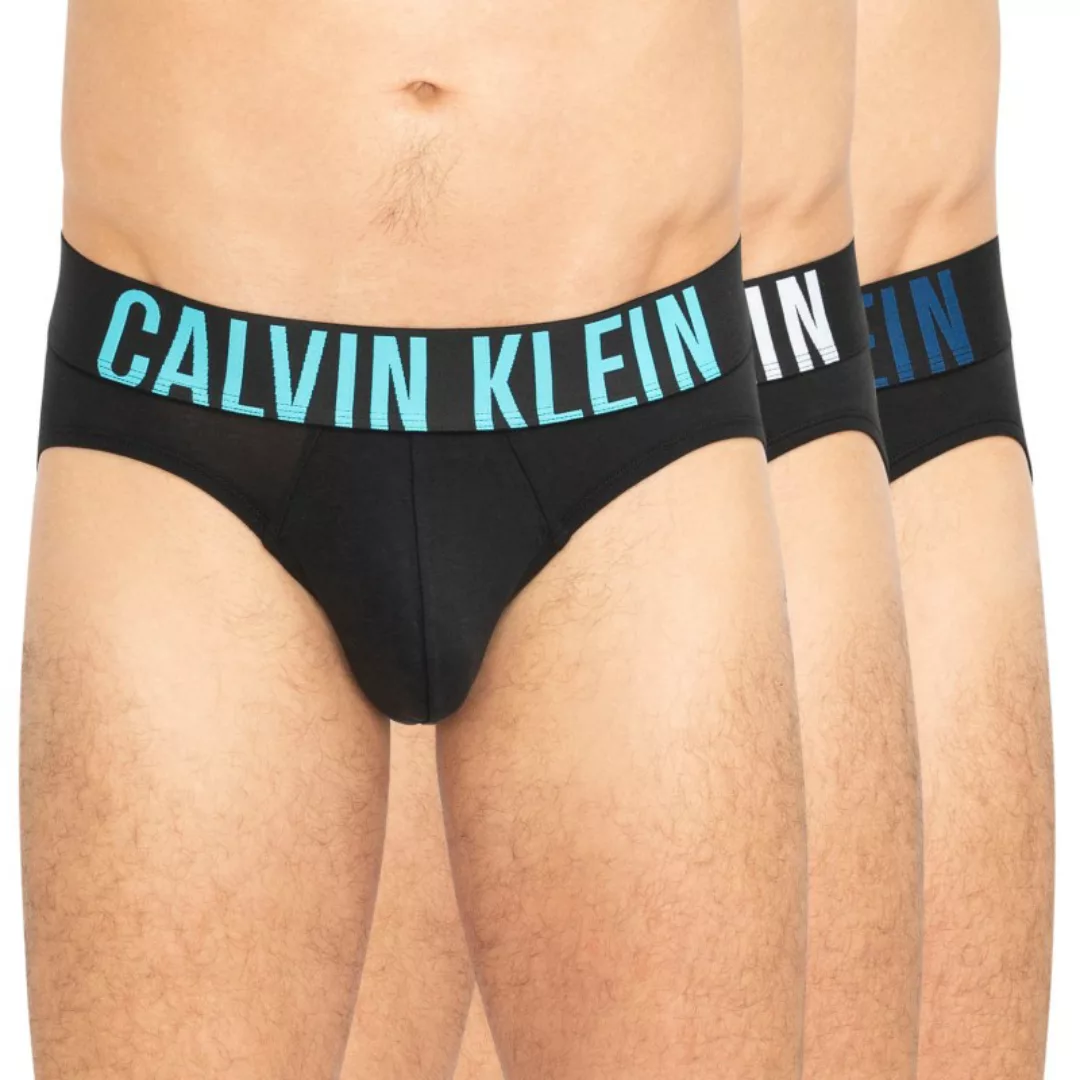 Calvin Klein 3-er Set Hip Briefs Schwarz mit verschiedenfarbigem Webbund günstig online kaufen
