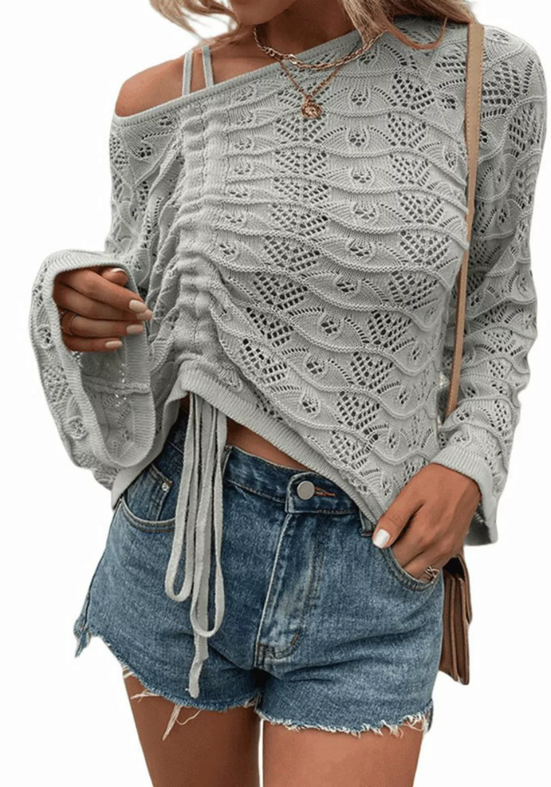 Nebelmeer Strickpullover Gestrickte Oberteil Herbst Winter Damen Pullover M günstig online kaufen