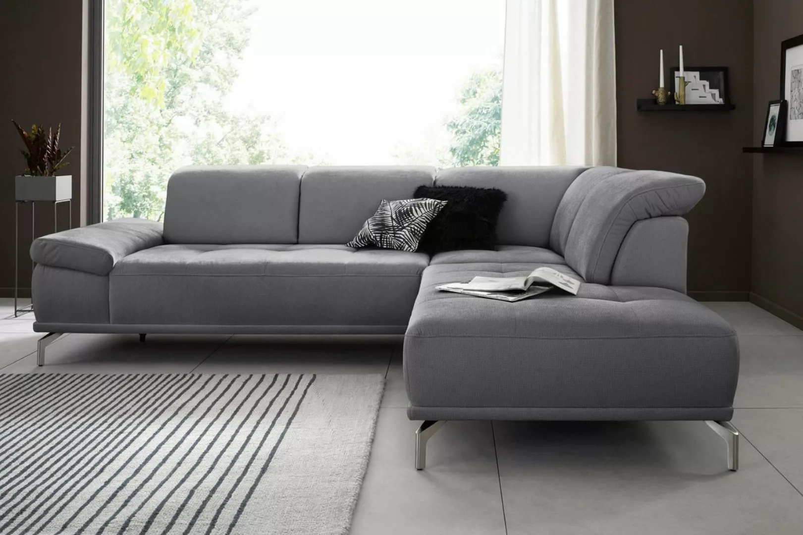 Places of Style Ecksofa Caluna L-Form, mit Sitztiefen- und Kopfteilverstell günstig online kaufen