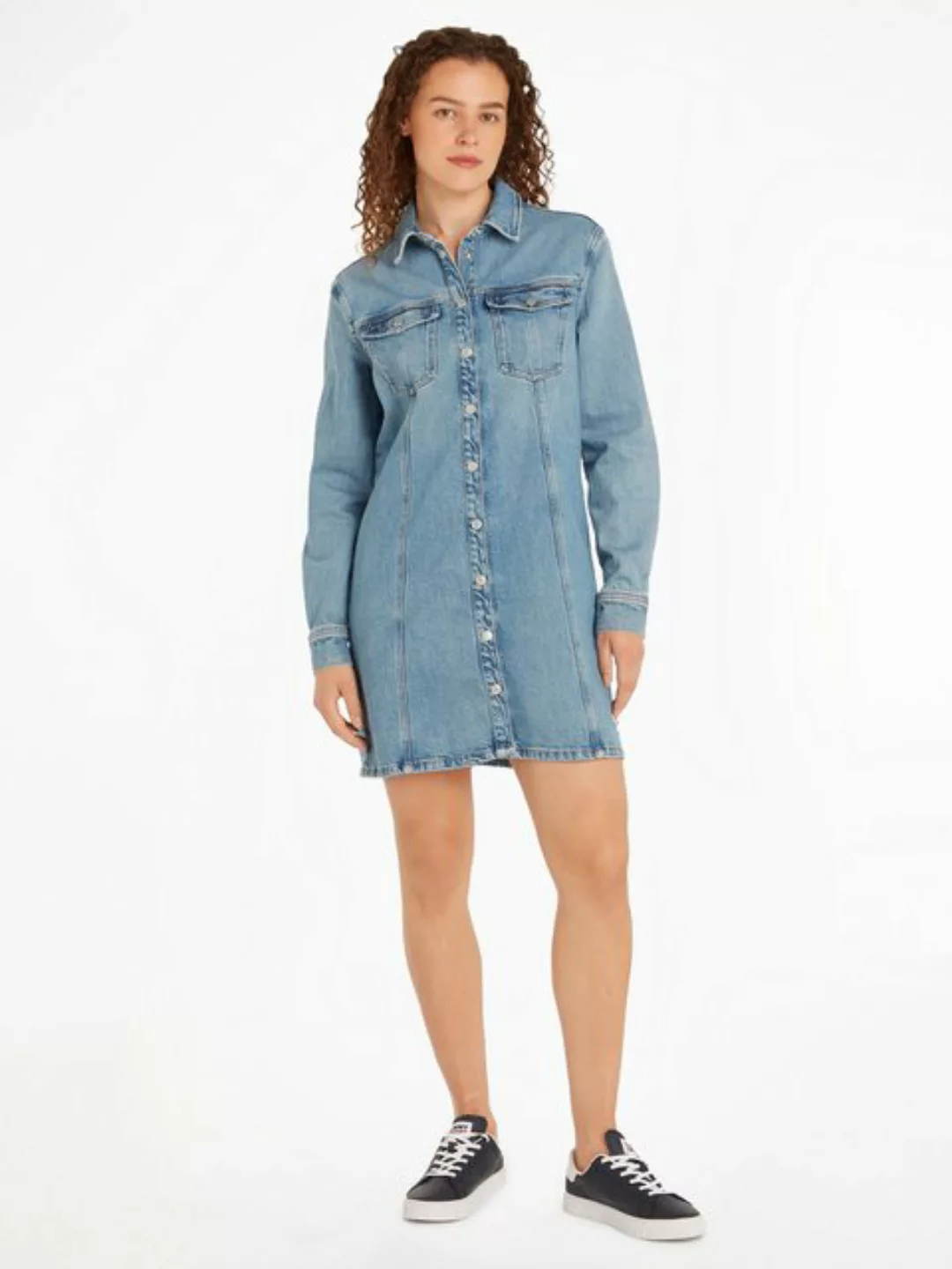 Tommy Jeans Blusenkleid ALINE LS DRESS CH6119 EXT mit Tommy Jeans Flagge günstig online kaufen