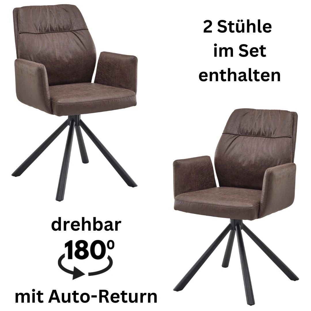 Stolkom Armlehnstuhl "Mara", (Set), 2 St., Microfaser, 180 grad drehbar mit günstig online kaufen