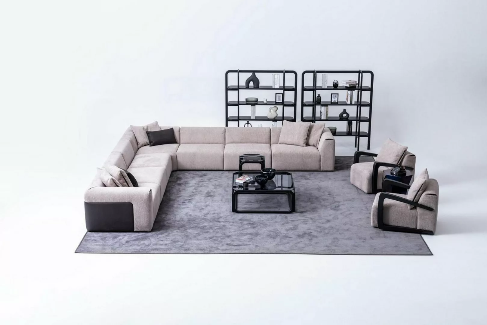 Xlmoebel Sofa Hochwertiges Wohnzimmer-Ensemble in L-Form mit Sofas, Sesseln günstig online kaufen