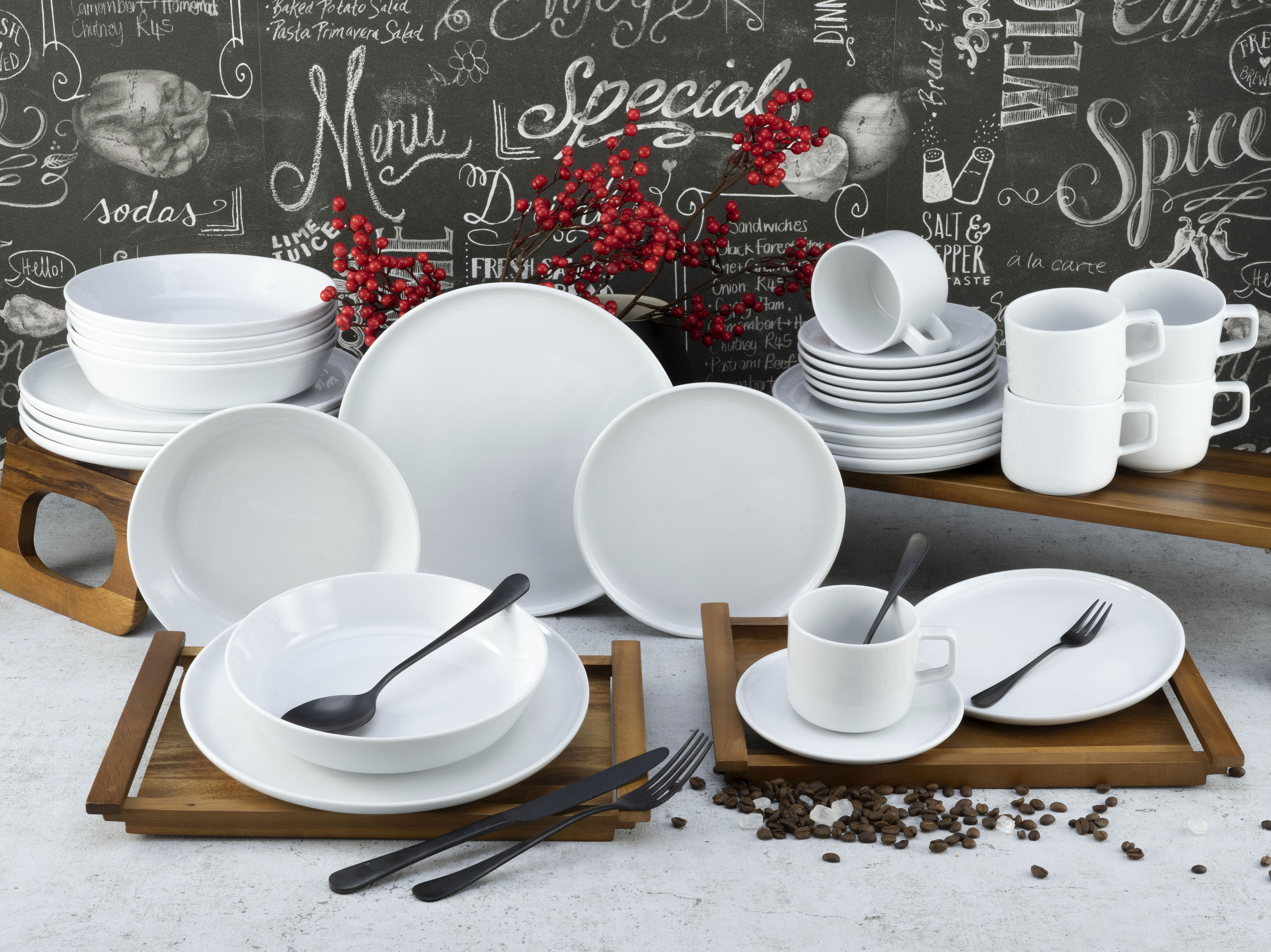 CreaTable Kombiservice Chef Collection weiß Porzellan 30 tlg. günstig online kaufen