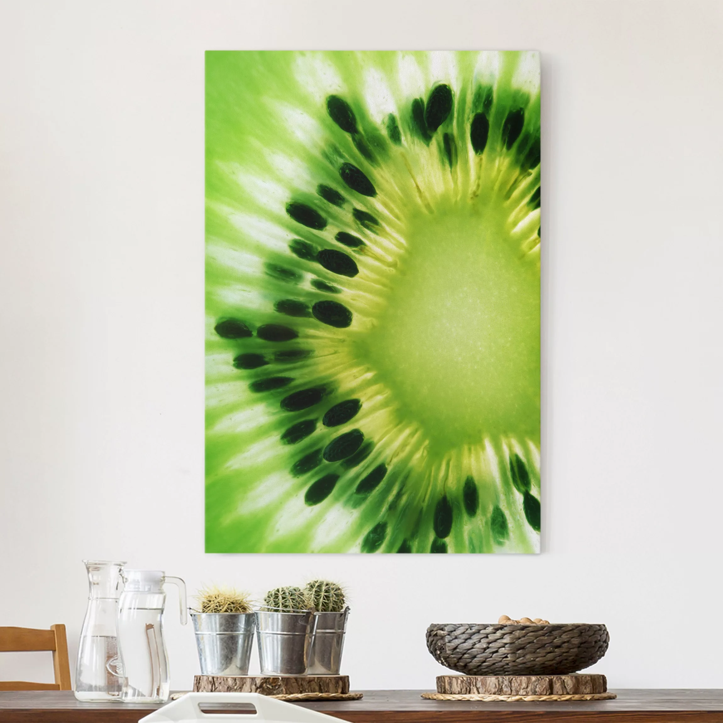 Leinwandbild Küche - Hochformat Shining Kiwi günstig online kaufen