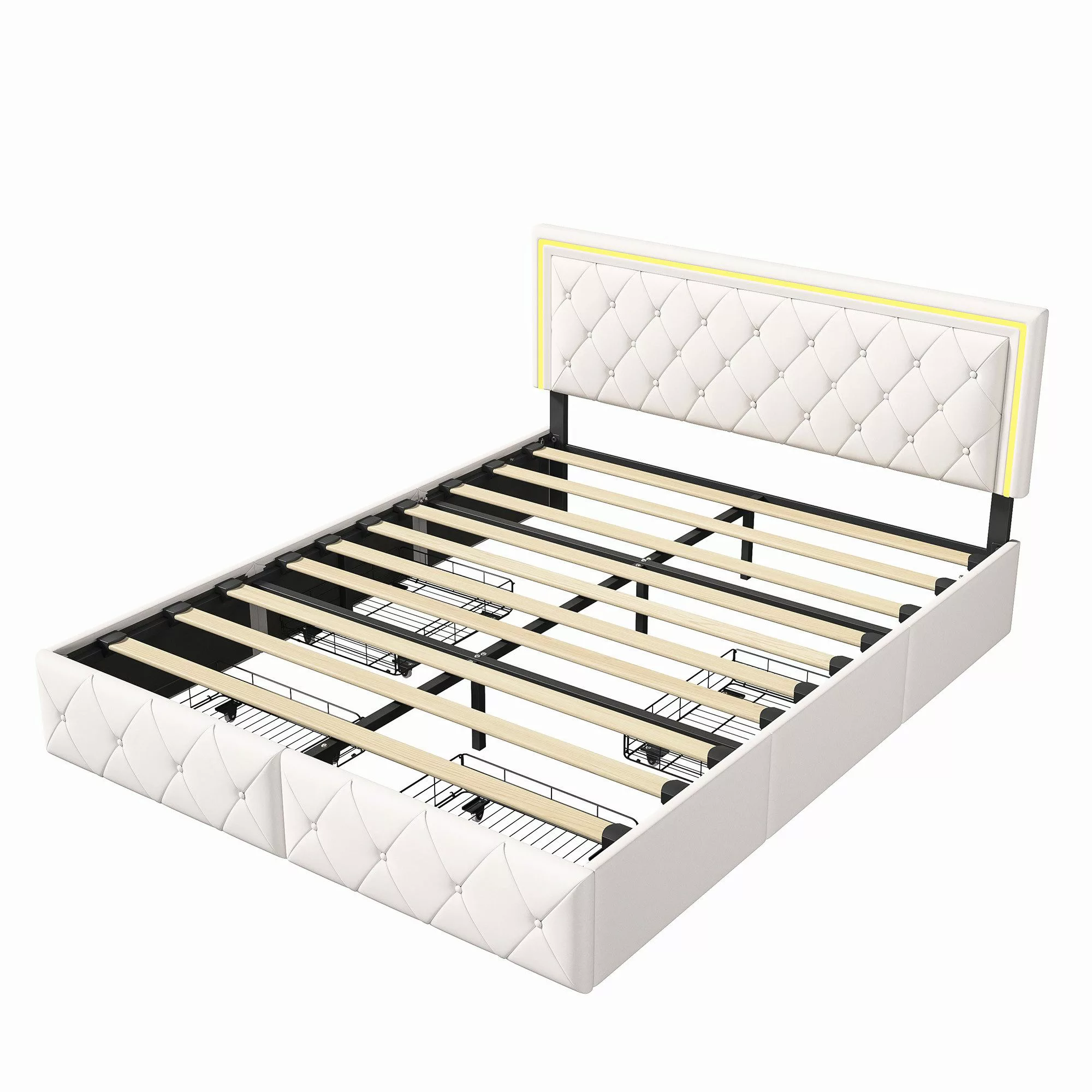 Gdood Polsterbett Stauraumbett LED Doppelbett (Verstellbare günstig online kaufen