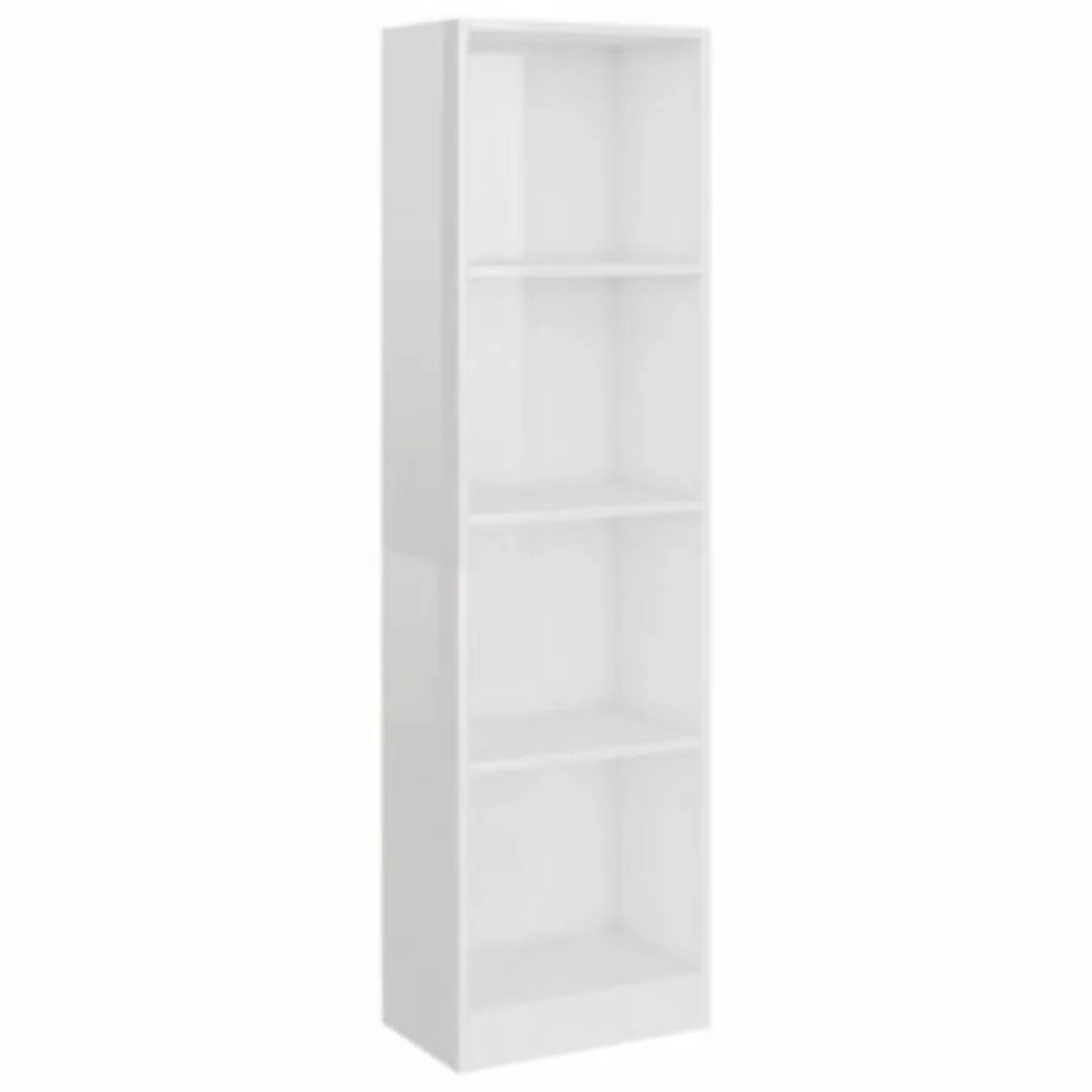 Bücherregal 4 Fächer Hochglanz-weiß 40 X 24 X 142 Cm Spanplatte günstig online kaufen