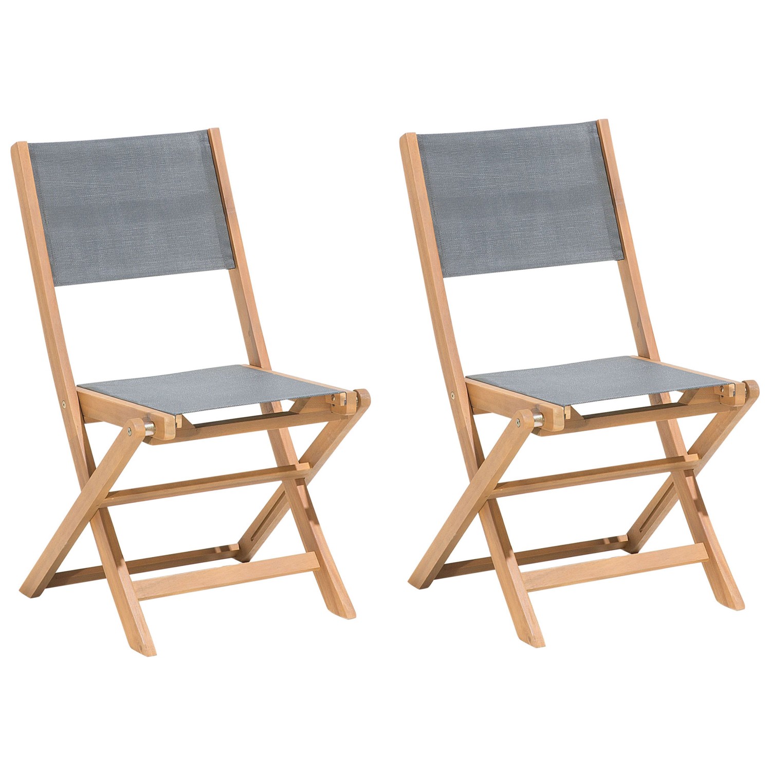 Beliani Gartenstuhl Grau Heller Holzfarbton 50x57x90 günstig online kaufen