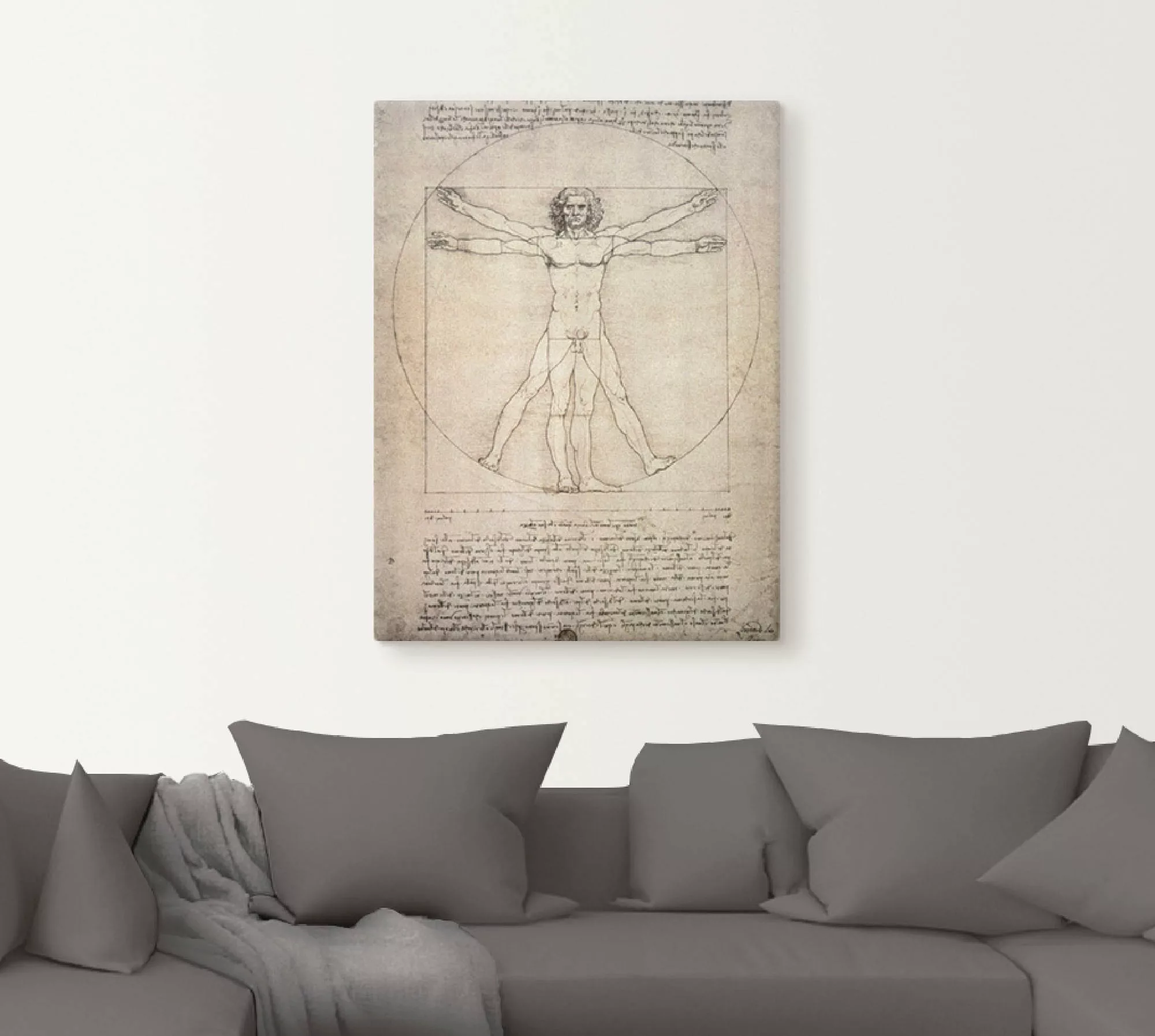 Artland Wandbild »Porportionszeichnung, nach Vitruv. 1490«, Mann, (1 St.), günstig online kaufen