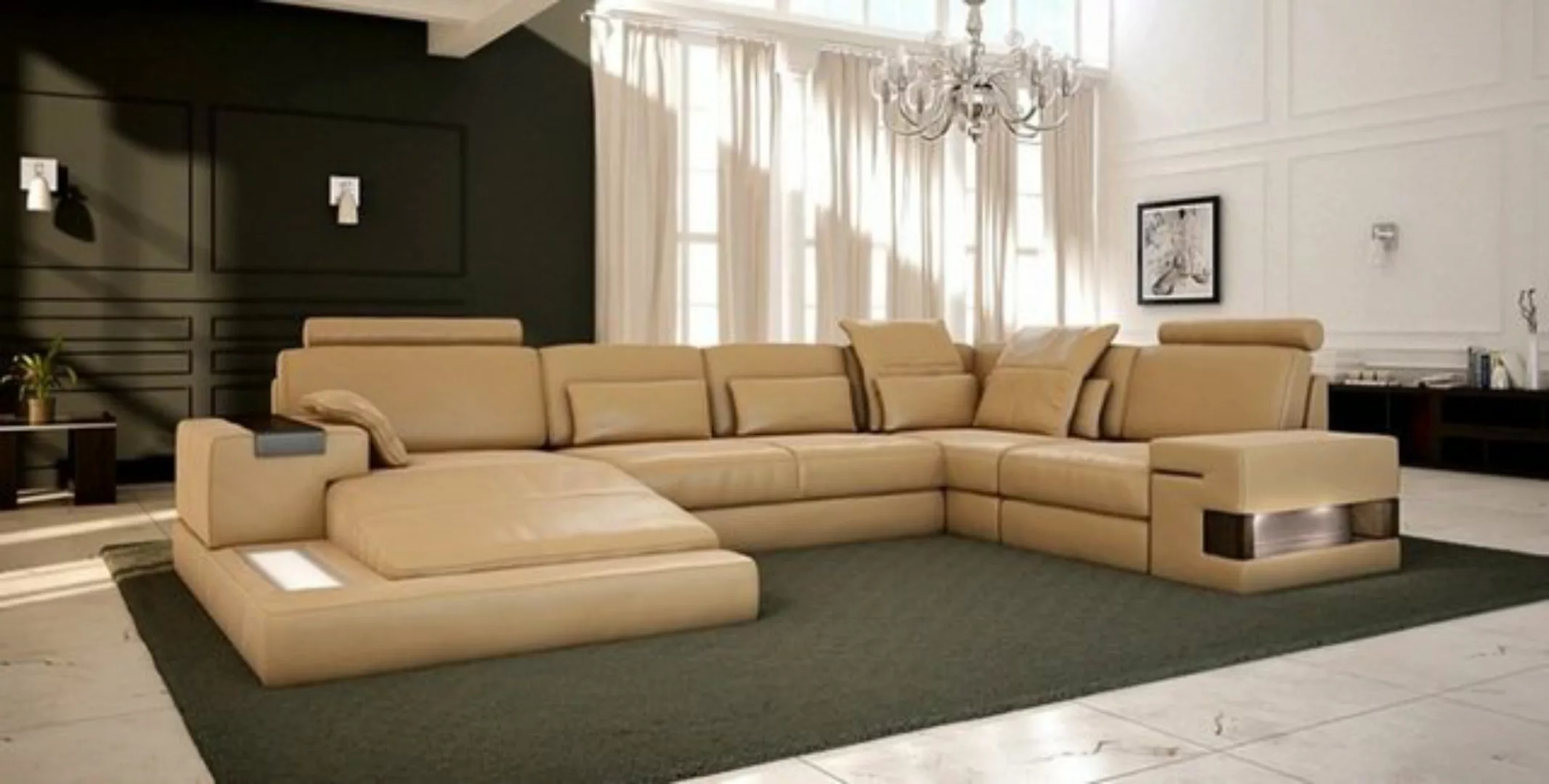 JVmoebel Ecksofa Designer Beiges Sofa Couch Polster Wohnlandschaft Sofas Co günstig online kaufen