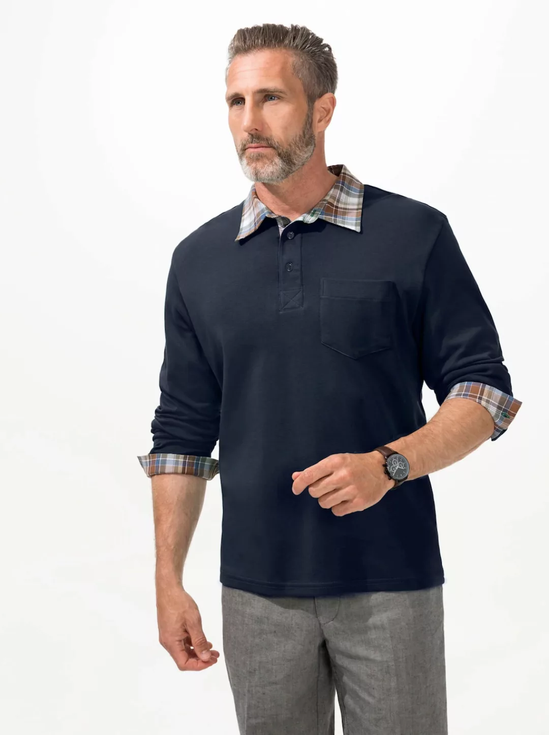 Poloshirt "Langarm-Poloshirt" günstig online kaufen